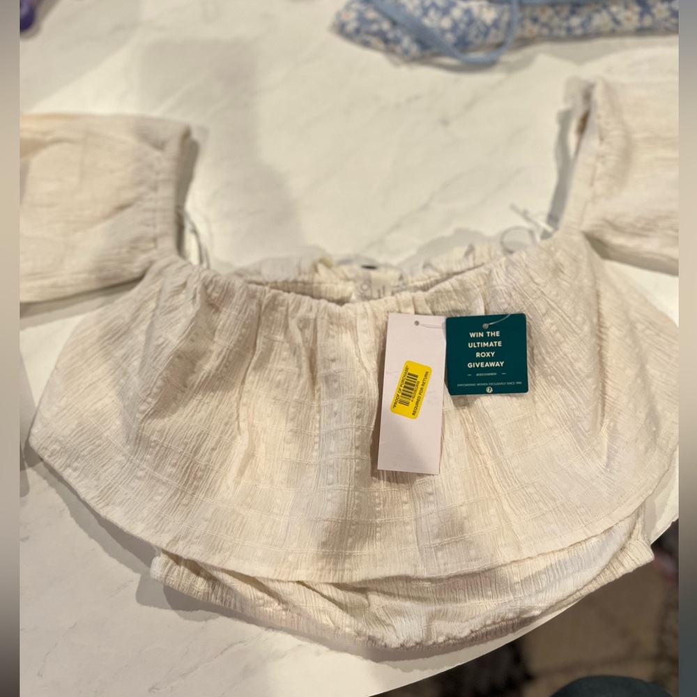 Roxy cropped off the shoulder top